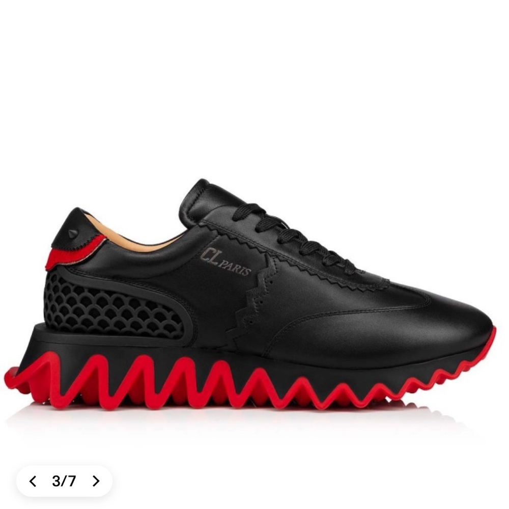 Christian Louboutin Black and Red Sneakers with Sawtooth Sole